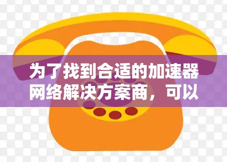 为了找到合适的加速器网络解决方案商，可以按照以下步骤进行