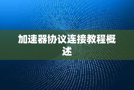加速器协议连接教程概述