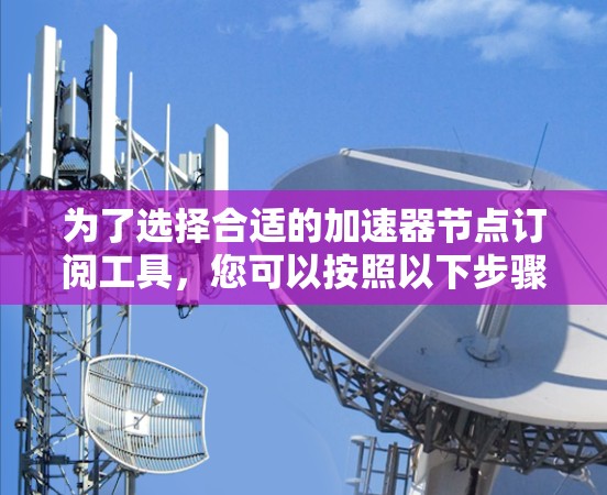 为了选择合适的加速器节点订阅工具，您可以按照以下步骤进行