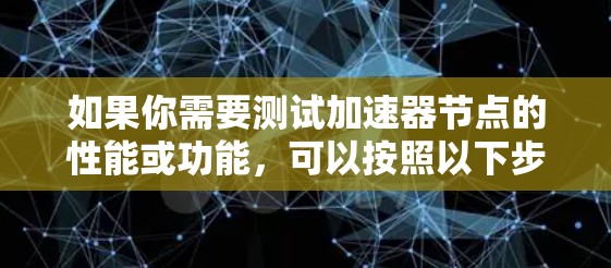 如果你需要测试加速器节点的性能或功能，可以按照以下步骤进行测试