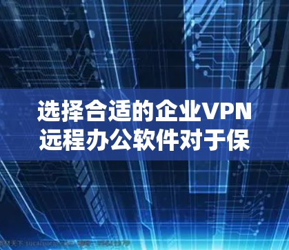 选择合适的企业VPN远程办公软件对于保障数据安全和提高员工效率至关重要。以下是对几款主要软件的分析和选择建议