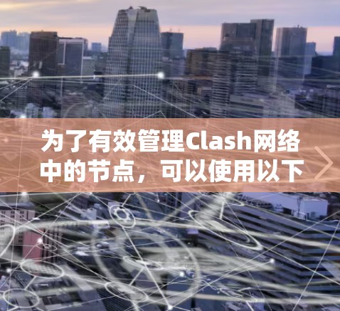 为了有效管理Clash网络中的节点,可以使用以下步骤和工具进行筛选 为了有效管理Clash网络中的节点,可以使用以下步骤和工具进行筛选