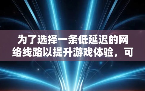 为了选择一条低延迟的网络线路以提升游戏体验，可以遵循以下步骤