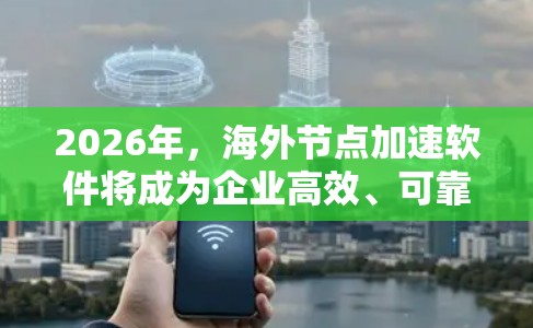 2026年，海外节点加速软件将成为企业高效、可靠地管理国际数据传输的关键工具。以下是对这一技术的详细分析